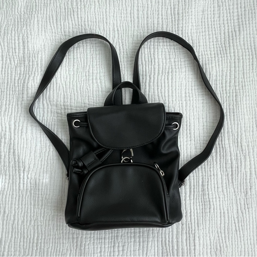Black Leather Backpack